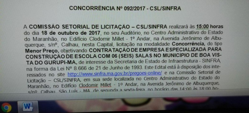 Escola do Estado breve será iniciada