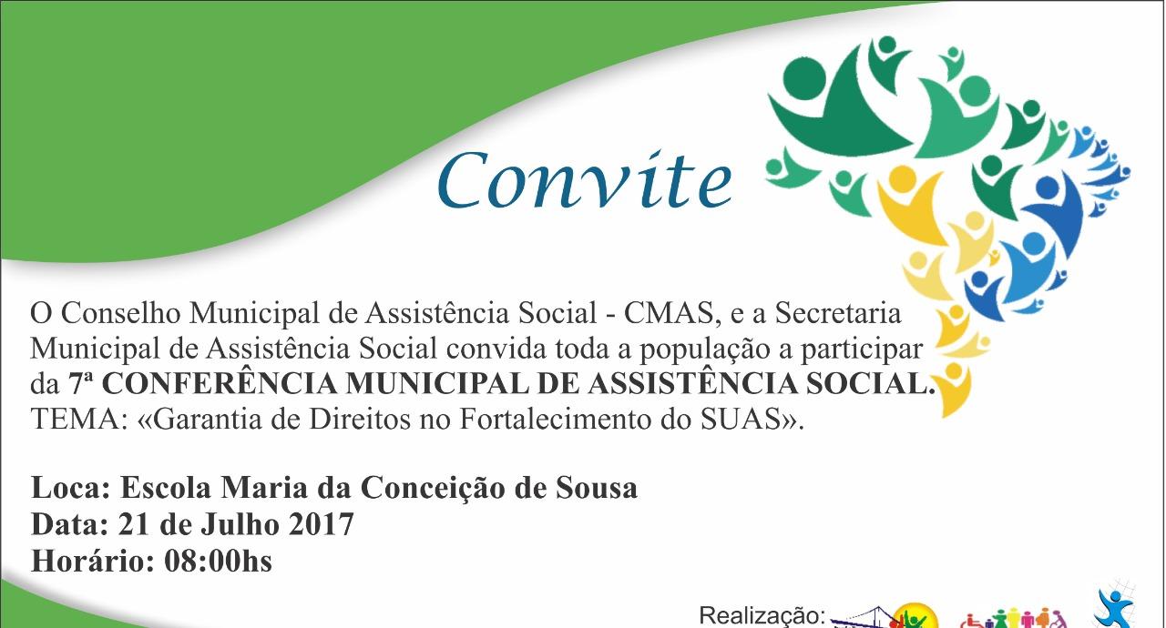 Dia 21 acontecerá mais uma Conferência de Assistência Social 