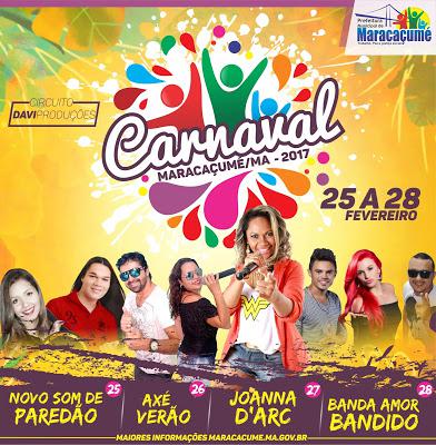 Prefeitura de Maracaçumé divulga as atrações do Carnaval 2017