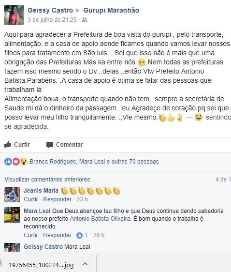 População reconhece bons serviços prestados por Prefeitura de Boa Vista do Gurupi