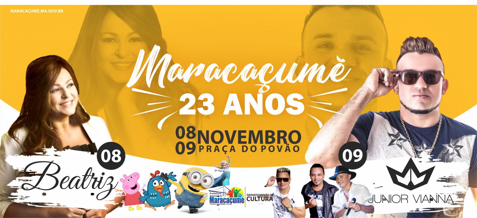 Show infantil e artistas regionais também farão parte do ‘Aniversário de Maracaçumé’