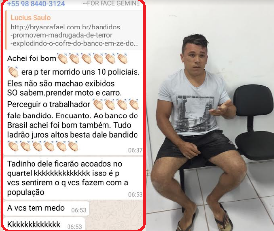 Mensagem de grupo de WhatApp resulta em prisão por apologia ao crime