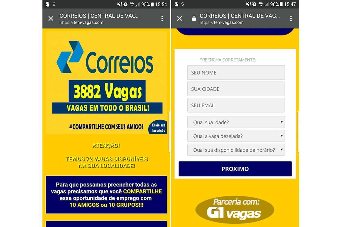 Golpe promete emprego nos Correios com salário de quase R$ 5 mil