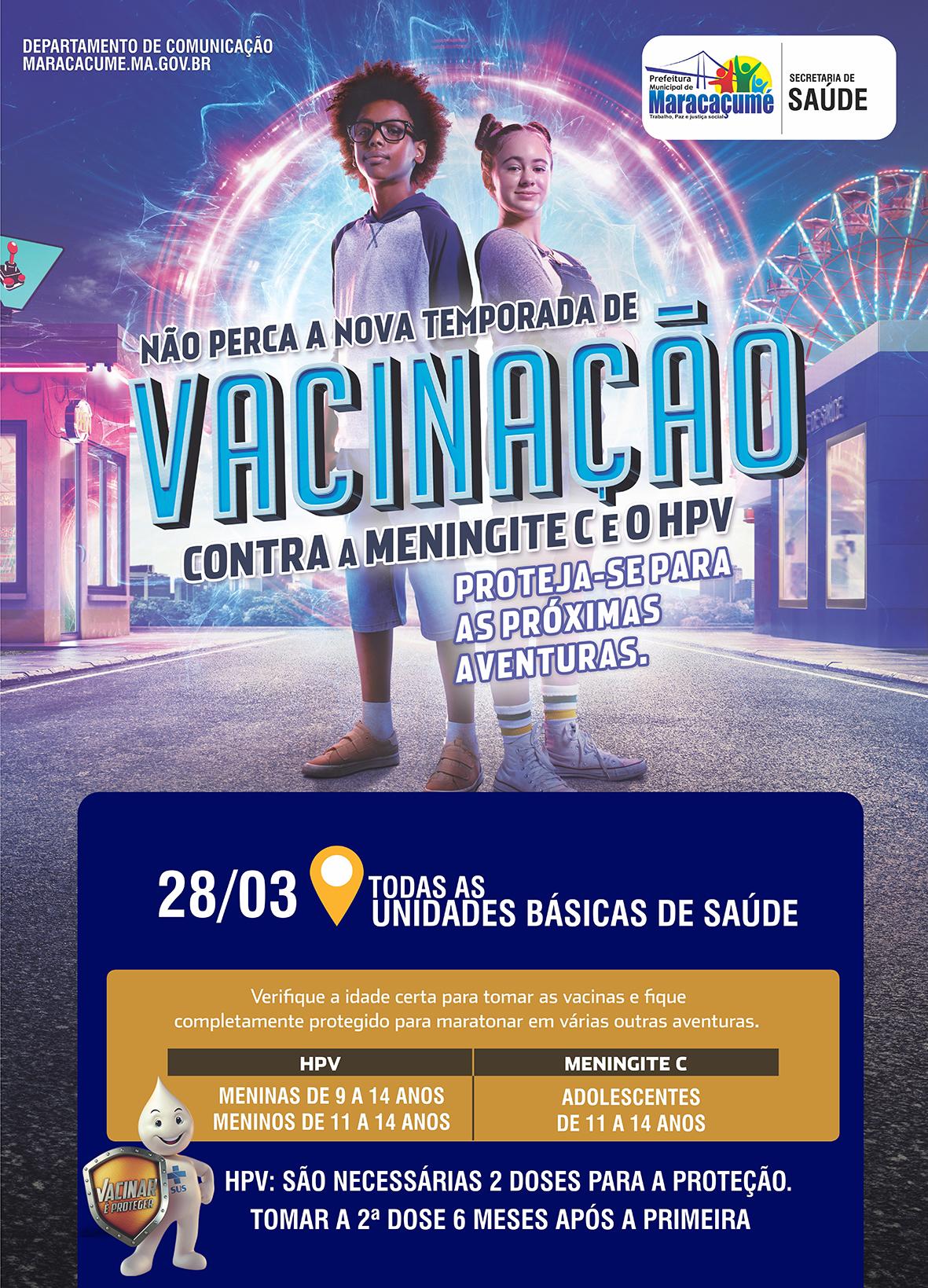 Proteja-se! Vacinação contra a Meningite C e o HPV