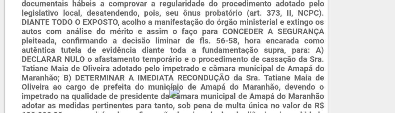 Povo de Amapá comemora o retorno da prefeita que escolheram, Tate do Ademar