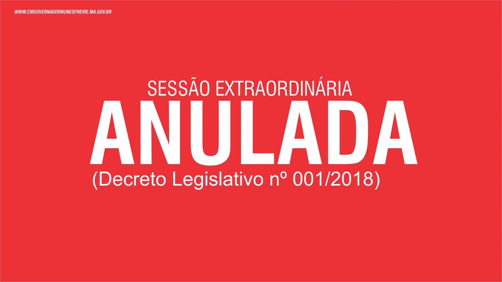 Presidente anula sessão extraordinária realizada nesta quarta-feira, 20