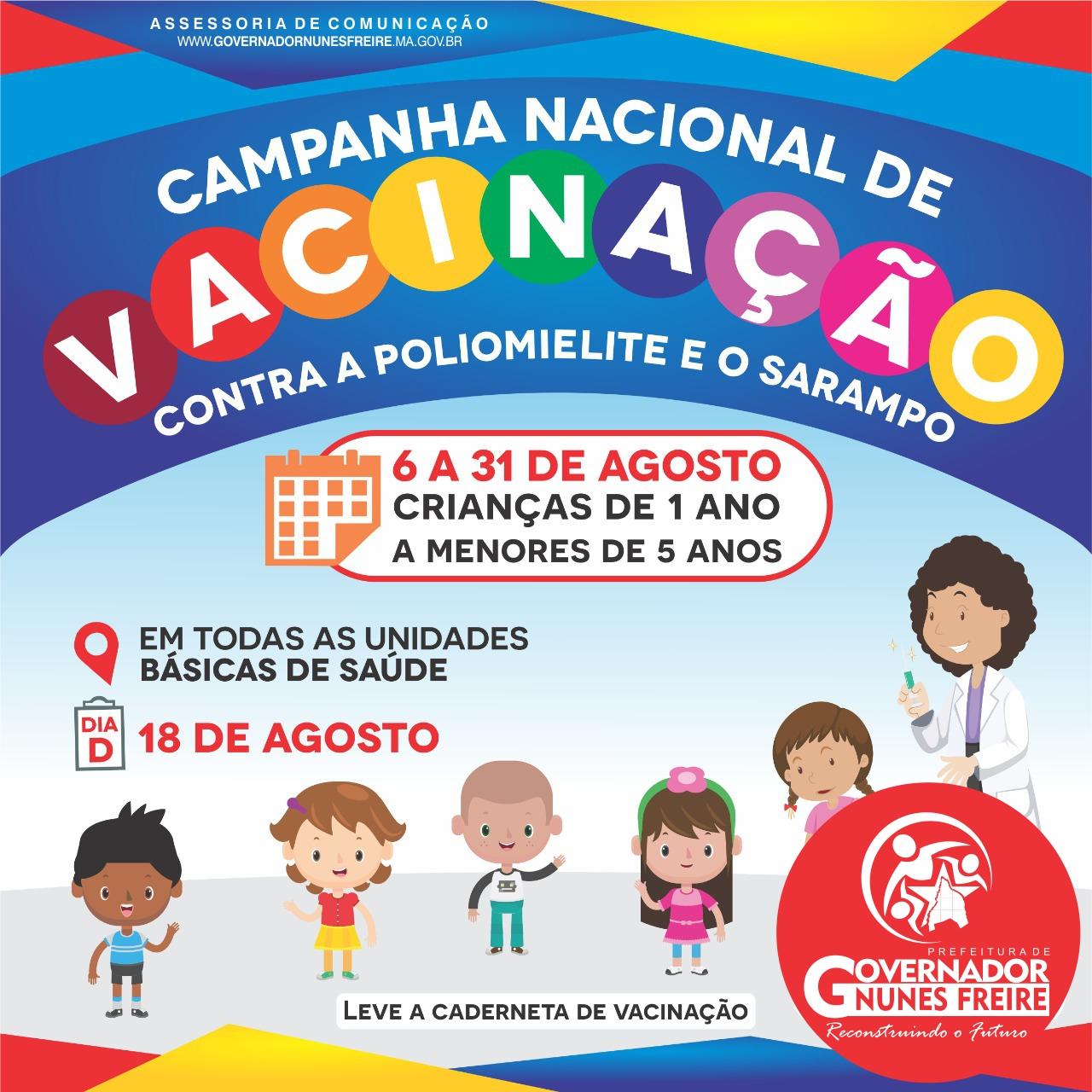 Campanha de Vacinação contra o sarampo e a poliomielite é iniciada