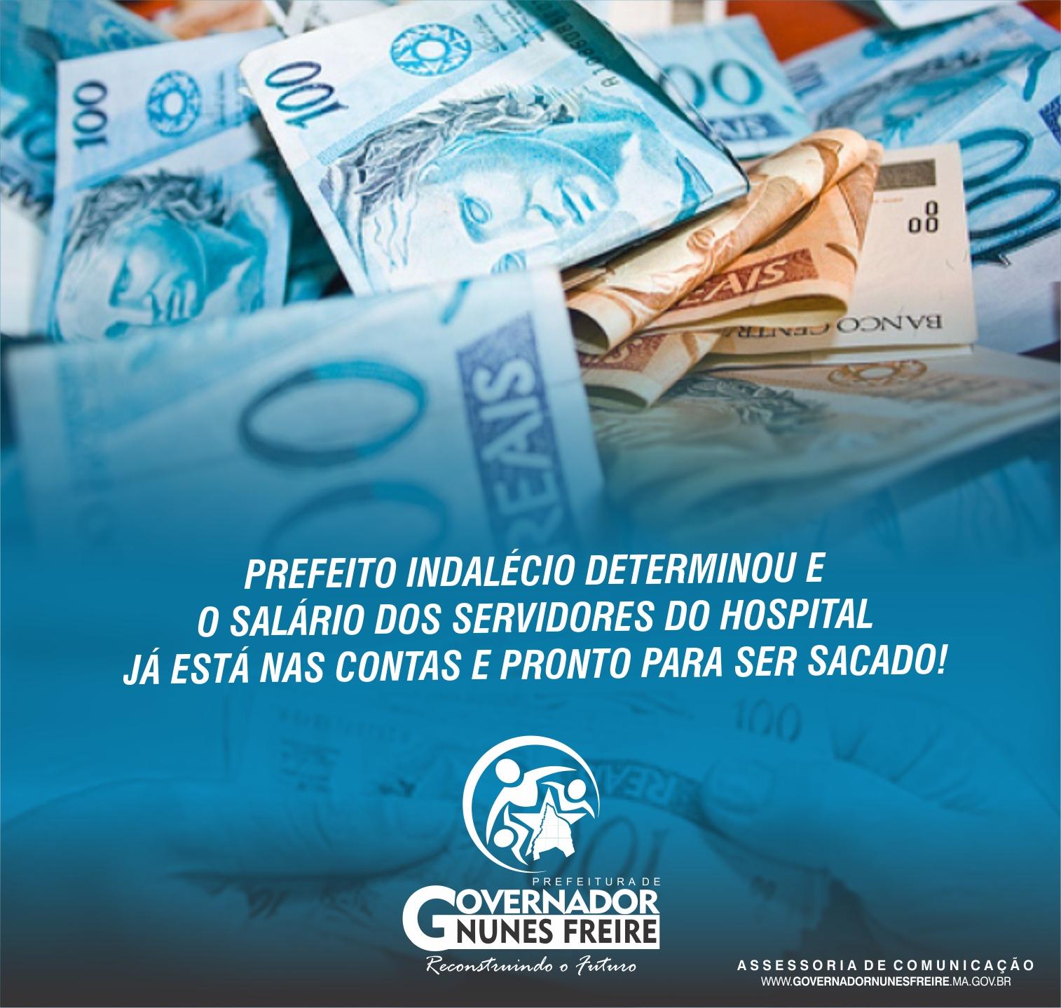 Salário nas contas dos servidores do Hospital Municipal