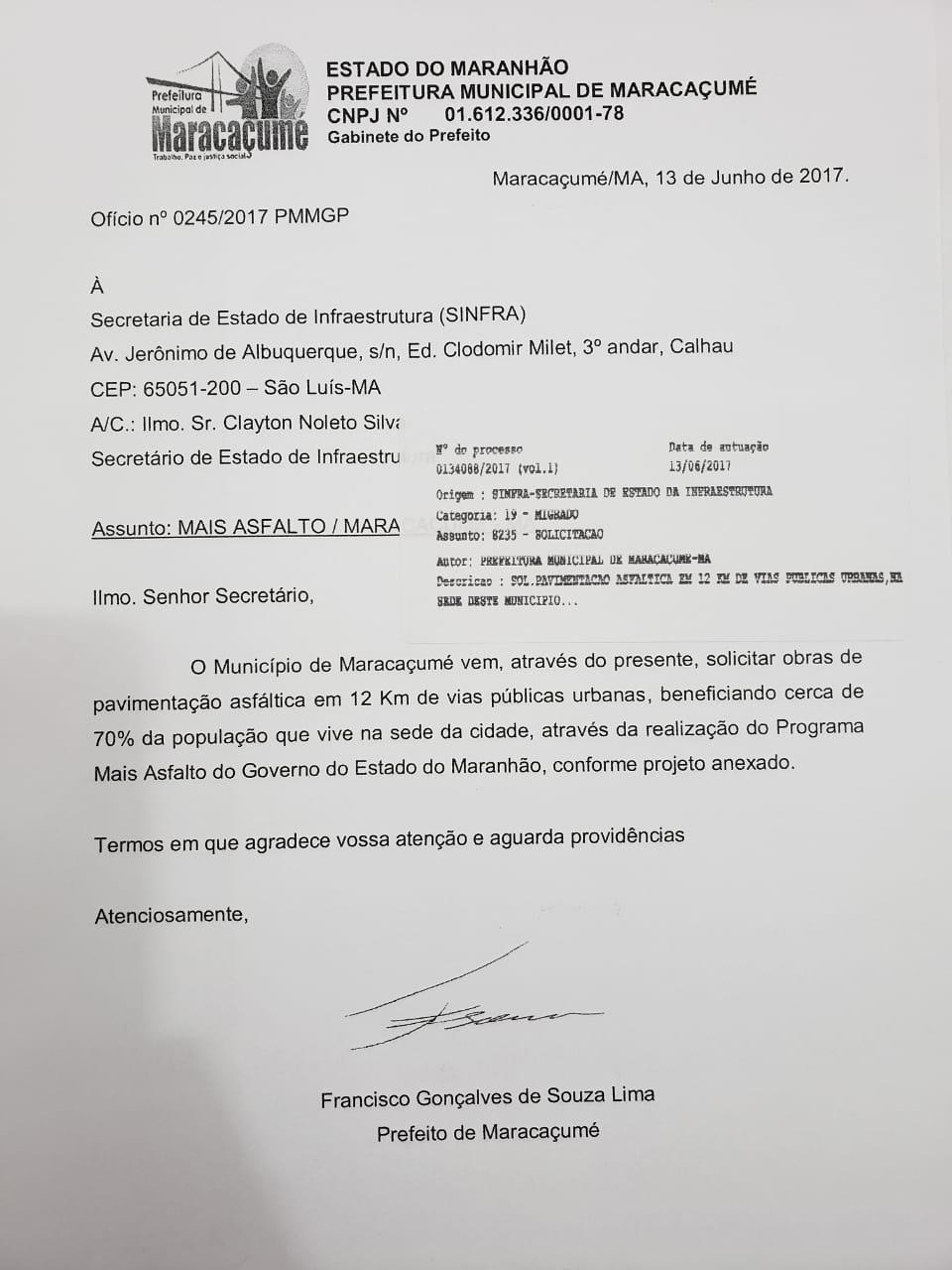 Asfalto na rua e isso jamais teve ligação com a oposição política