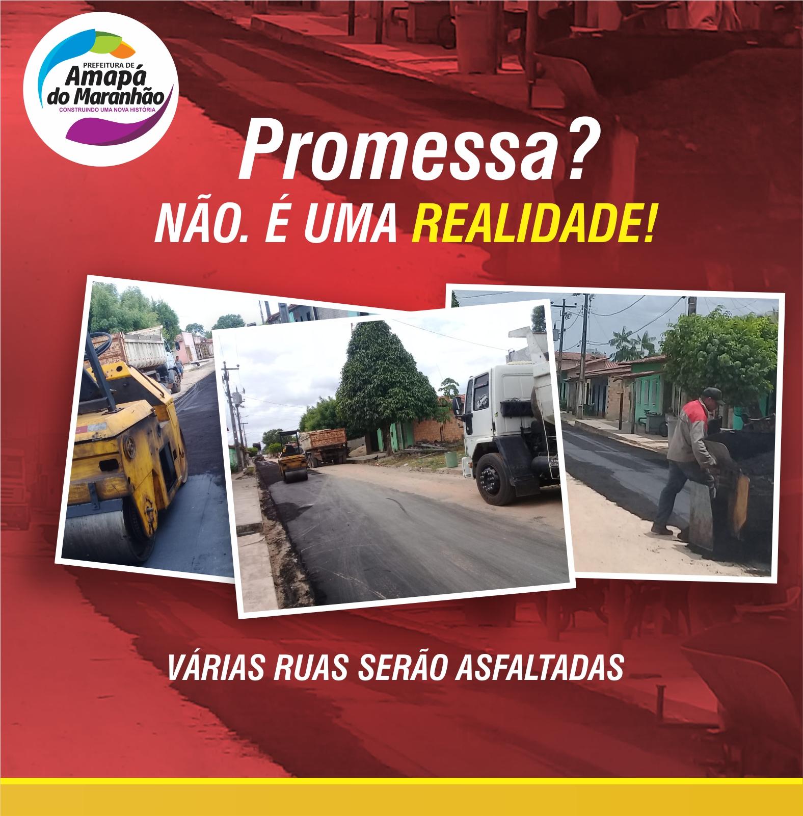 Asfalto começa a transformar ruas em Amapá do Maranhão