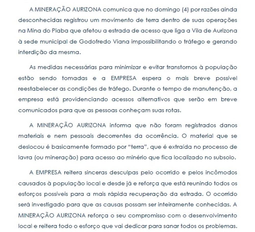 Deslizamento de dejetos em mineradora isola comunidade no Maranhão