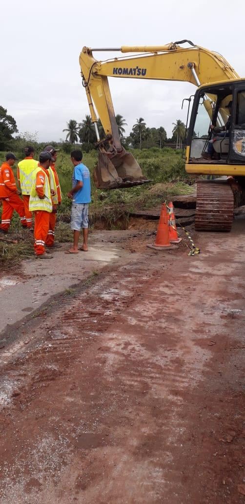 DNIT começa a recuperar trecho danificado da BR-316 próximo a Boa Vista do Gurupi