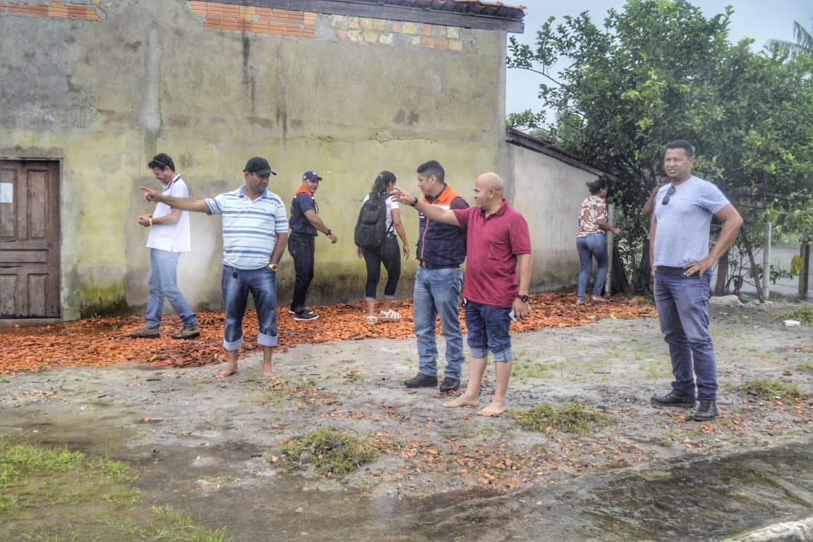 Ao lado da Defesa Civil, prefeito de Boa Vista do Gurupi faz levantamento de prejuízos causados pelas chuvas