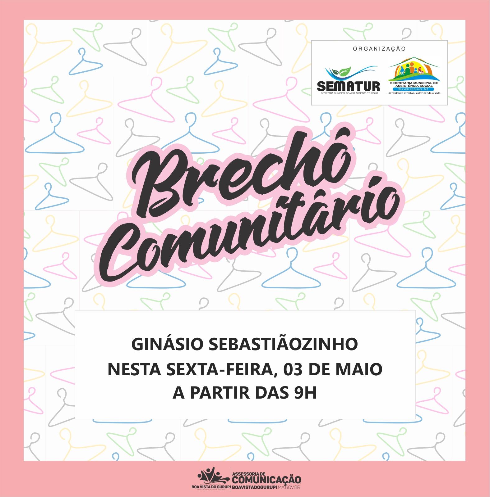 Brechó comunitário acontecerá nesta sexta, 03