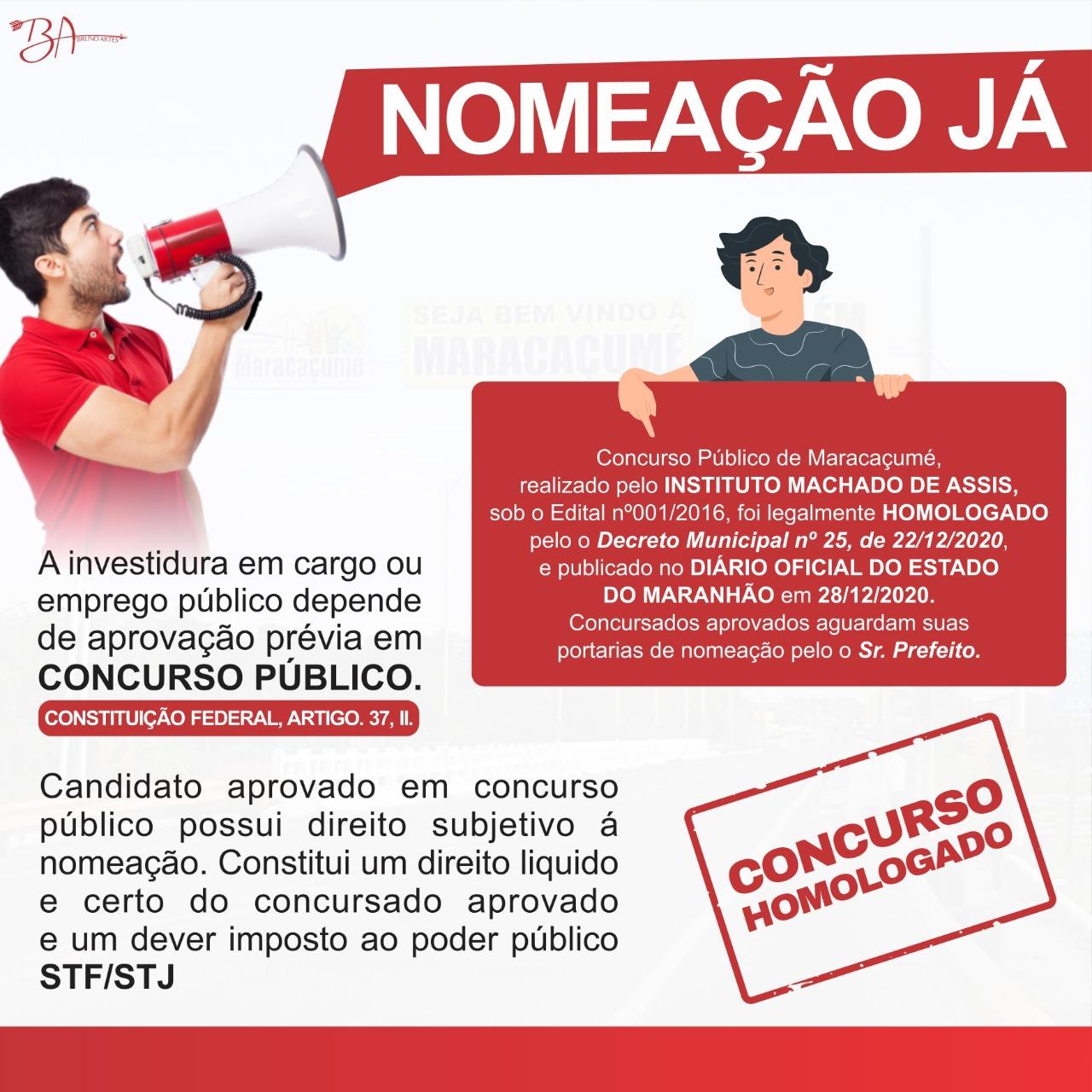 Aprovados no Concurso Público de Maracaçumé iniciam Campanha Nomeação Já