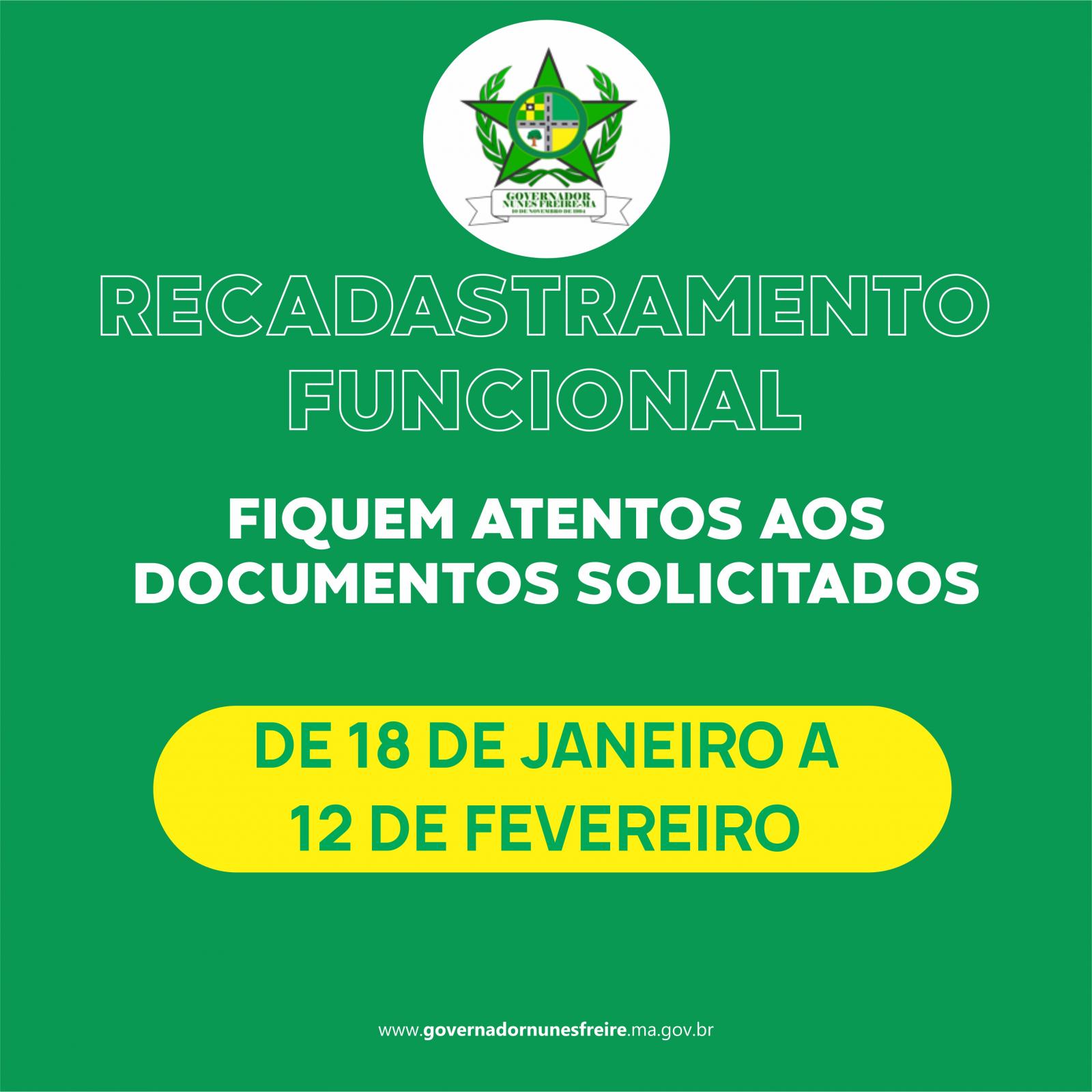 Governador Nunes Freire: recadastramento dos servidores públicos concursados iniciará nesta segunda, 18