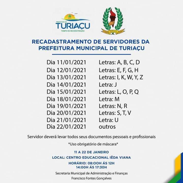 Prefeitura realizará recadastramento de servidores a partir desta segunda, 11