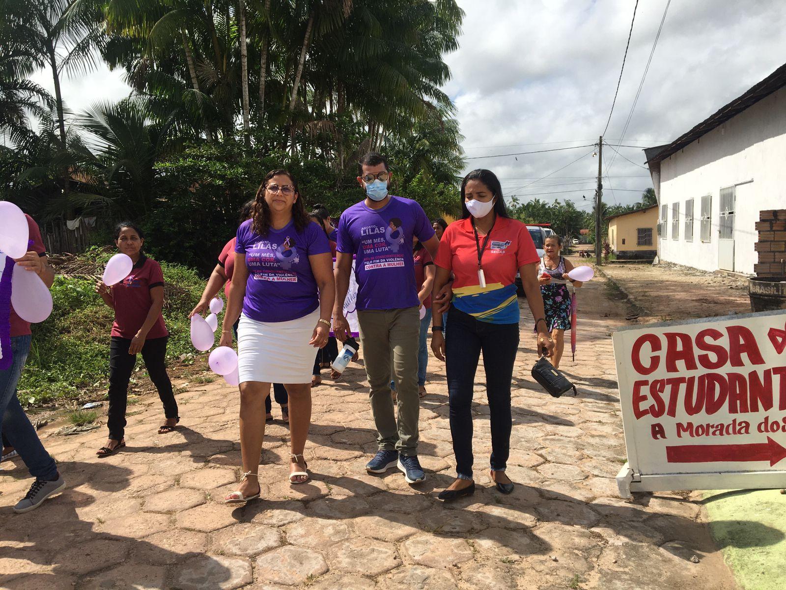 SEMAS promove caminhada alusiva ao Agosto Lilás em Junco do Maranhão