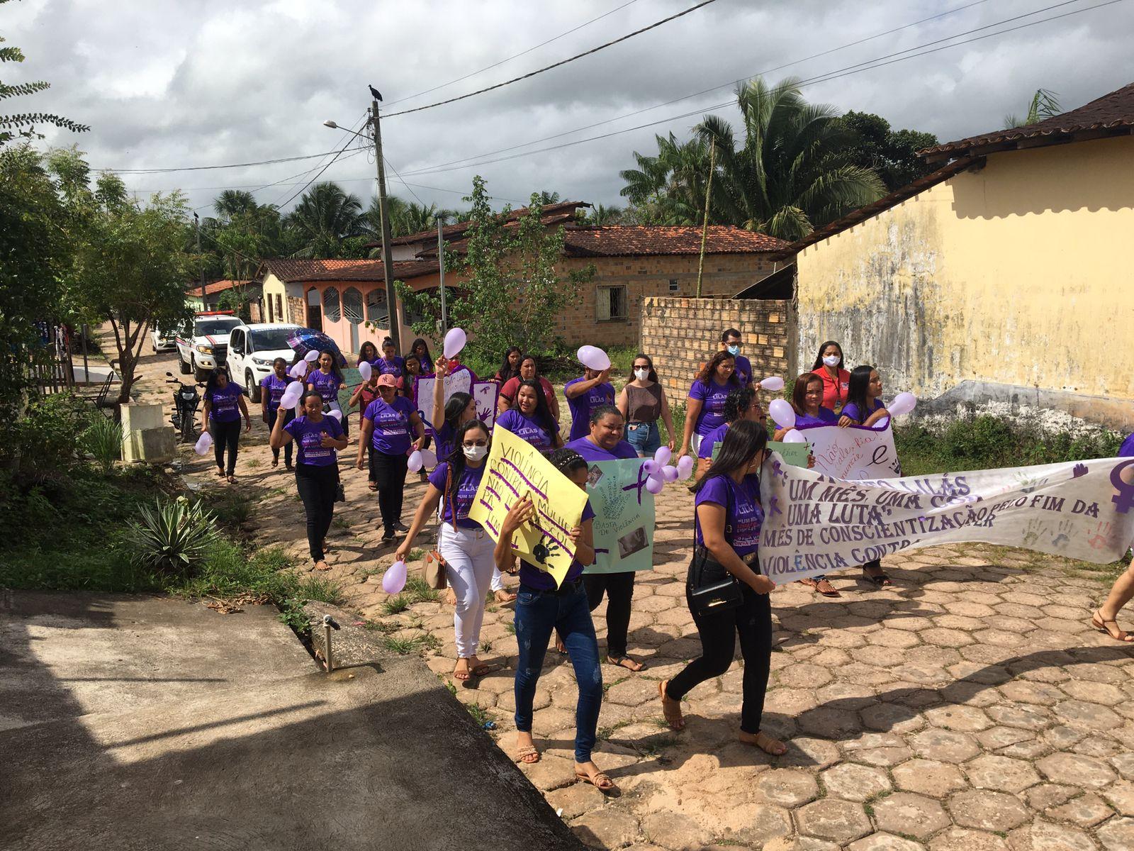 SEMAS promove caminhada alusiva ao Agosto Lilás em Junco do Maranhão