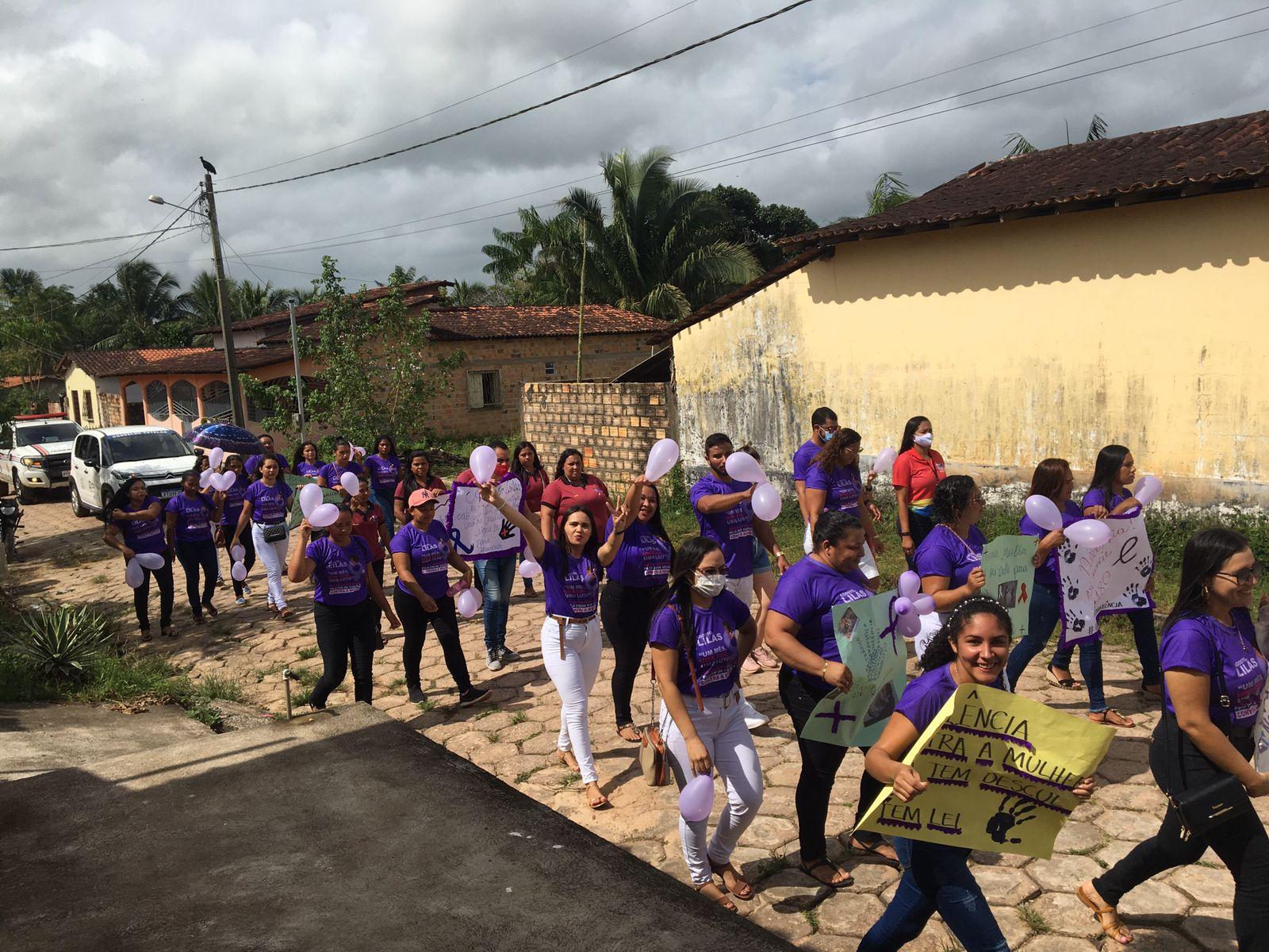 SEMAS promove caminhada alusiva ao Agosto Lilás em Junco do Maranhão