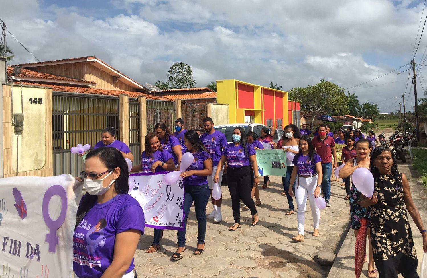 SEMAS promove caminhada alusiva ao Agosto Lilás em Junco do Maranhão