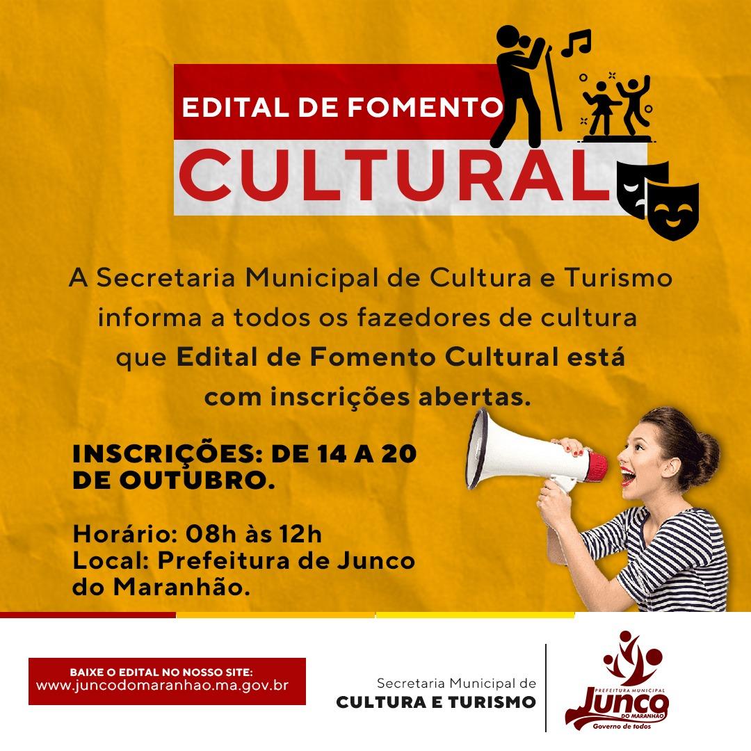 Fazedores de cultura de Junco do Maranhão participem do Edital de Fomento Cultural