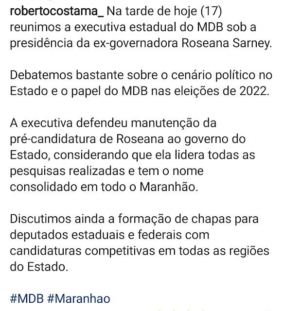 Roseana é confirmada como pré-candidata ao governo do Maranhão