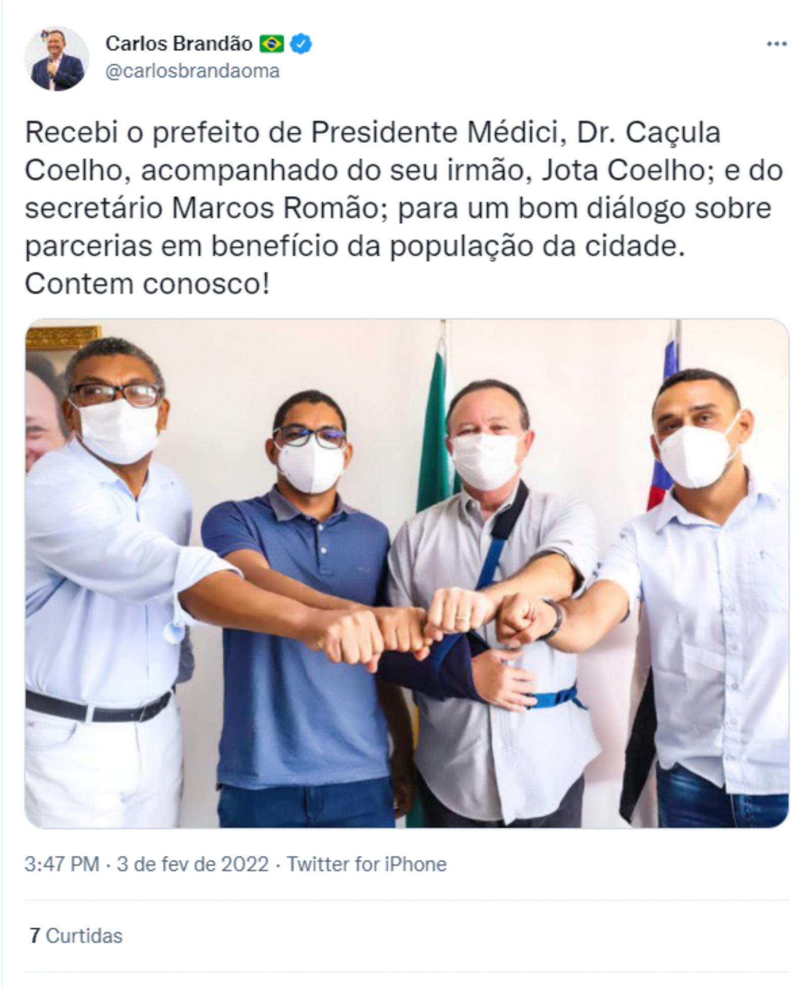 Dr. Caçula Coelho e Brandão dialogando pelo bem de Presidente Médici